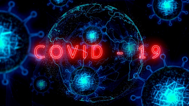 世界冠状病毒或COVID-19攻击概念。病毒疾病的流行，3d渲染视频素材