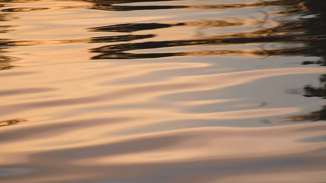 夕阳反射在波浪形的水面上视频素材