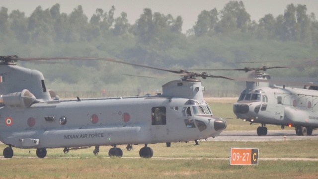 CH-47支奴干直升机，印度空军视频素材