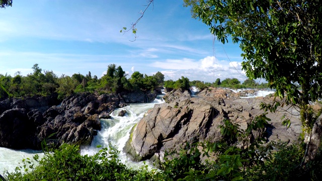利弗瀑布，老挝南部著名的瀑布视频素材