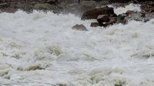 山溅泥洪水河视频素材