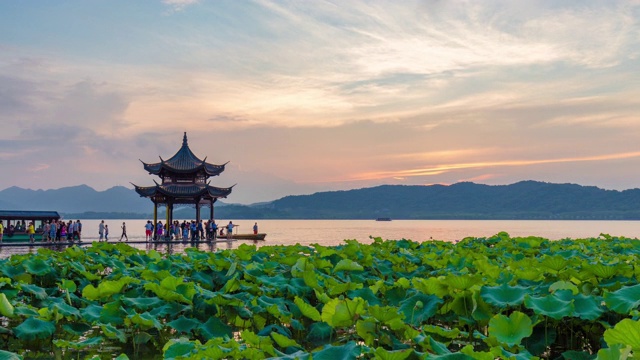 时光流逝，中国杭州西湖视频素材