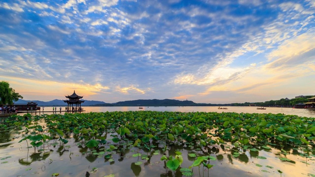 时光流逝，中国杭州西湖视频素材