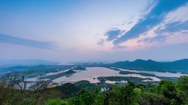 中国杭州湘湖的时间流逝视频素材