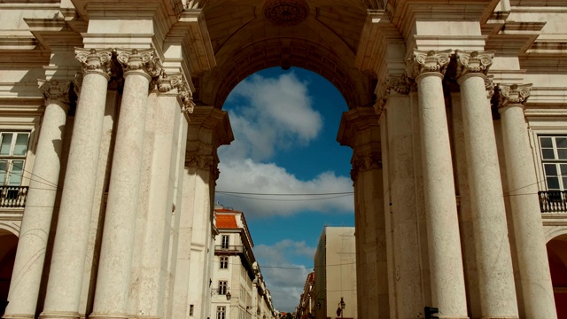 Rua Augusta Arch，里斯本，葡萄牙视频素材