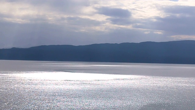 湖上日落的天空视频素材