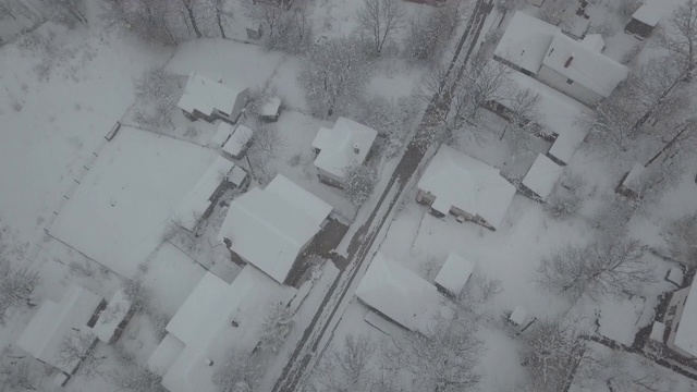 鸟瞰雪村视频素材