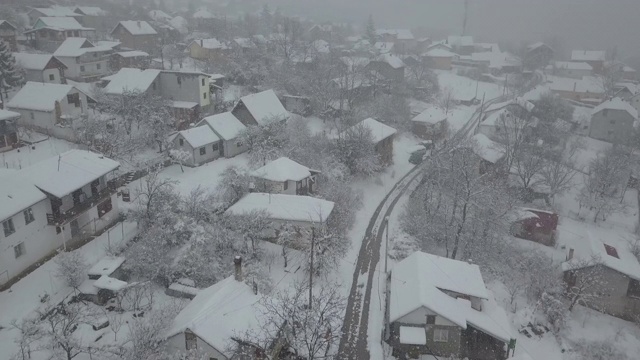 冬季空中小镇视频素材