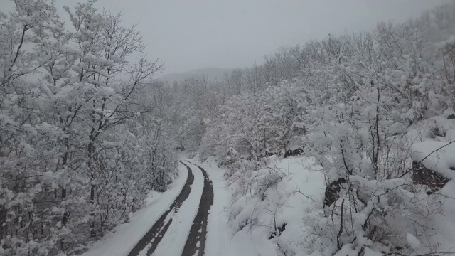 老雪道在山上视频素材