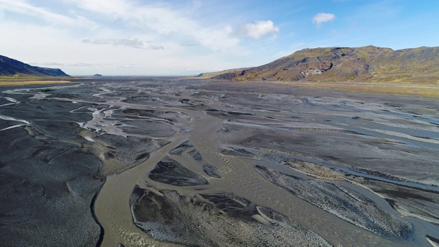 鸟瞰Thorsmork河，冰岛视频素材