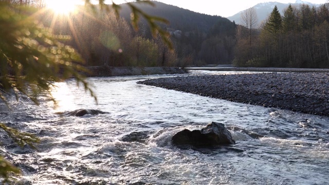 风景优美，山河湍急奔流视频素材