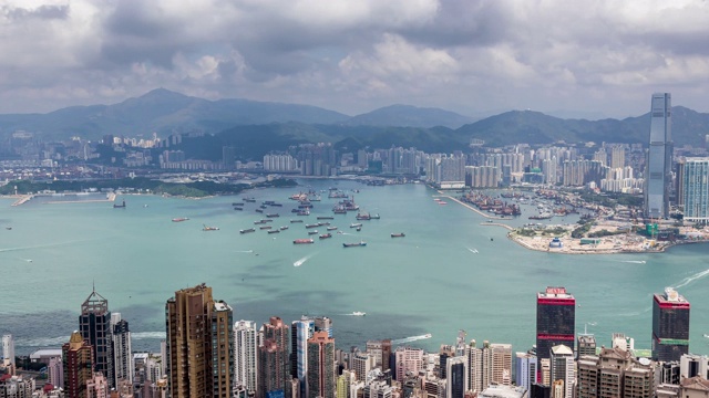 香港摩天大楼的时间流逝视频素材