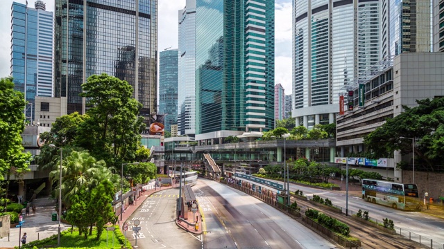 香港摩天大楼的时间流逝视频素材