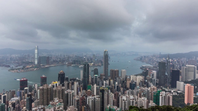 香港摩天大楼的时间流逝视频素材