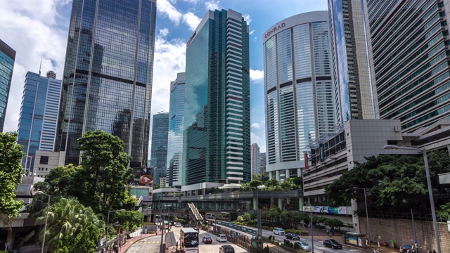 香港摩天大楼的时间流逝视频素材