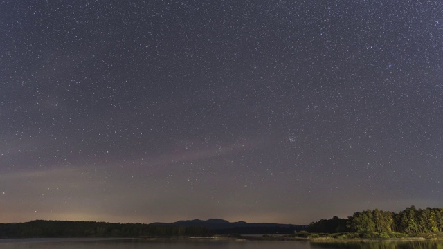 银河的时间流逝和星星在夜间的时间在大坝视频素材