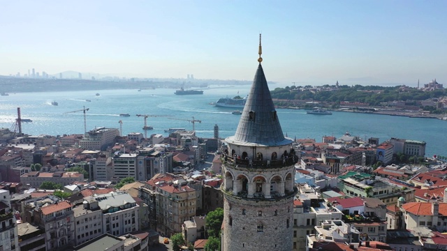 stanbul galata,塔,天际线,射击、无人驾驶飞机视频素材