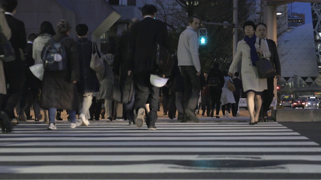 4K实时:人行横道上的人群。视频素材