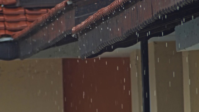 屋顶上的大雨视频素材