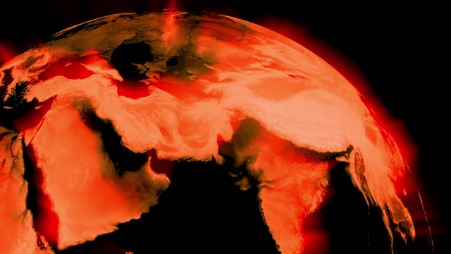 全球变暖显示辐射和温度- 3d动画视频素材