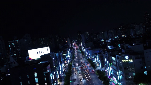 韩国首尔江南区Dogok-ro路夜景视频素材