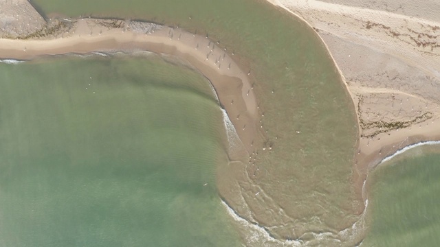 流入大海的河流视频素材