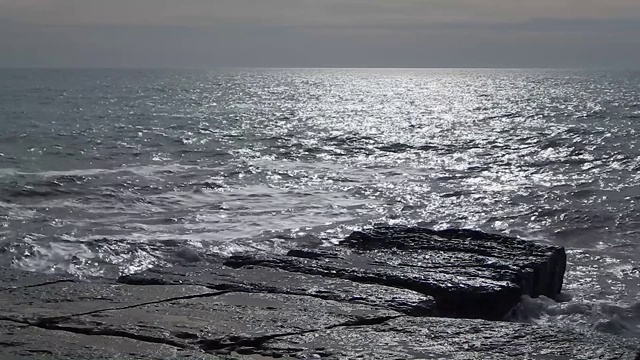 暴风雨的里海。视频素材