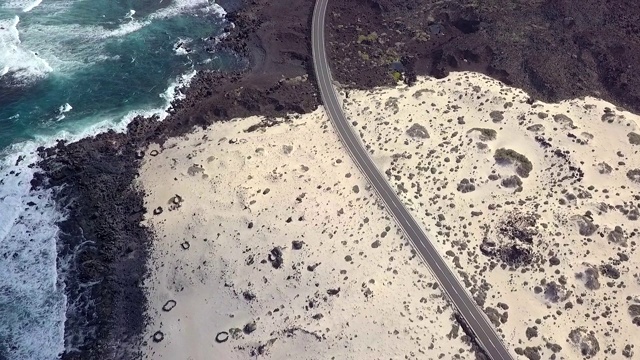 鸟瞰图美丽的野生海岸线在加那利岛视频素材