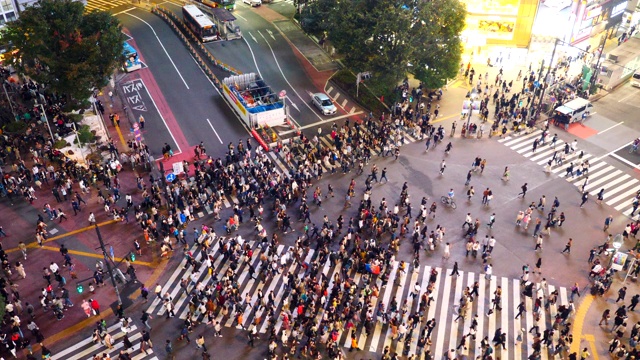 涩谷十字路口鸟瞰图视频素材