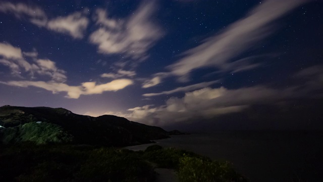 在岸边的星夜时光流逝视频素材