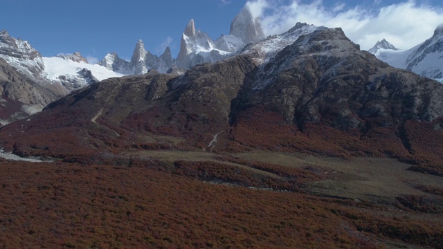 Cerro Torre山的冰川湖视频素材