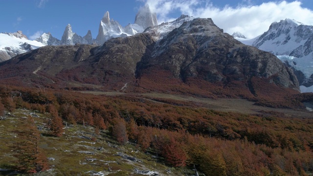 Cerro Torre山的冰川湖视频素材