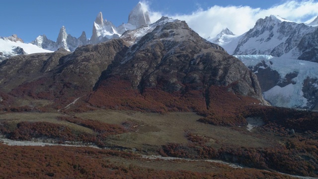 Cerro Torre山的冰川湖视频素材