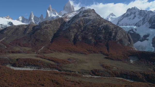 Cerro Torre山的冰川湖视频素材