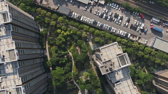 高层住宅区鸟瞰图视频素材