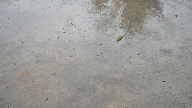 雨水落在水泥地板上视频素材