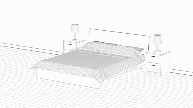 现代卧室的3d设计视频素材