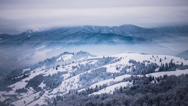 一场冬季的暴风雪视频素材