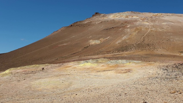 冰岛Hverir Myvatn地热区，有间歇泉、泥浆池和蒸汽喷气孔视频素材