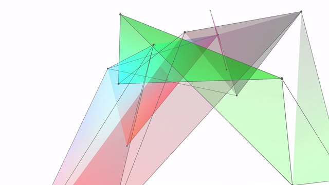 彩色三角形抽象，4K动态抽象几何动画视频素材