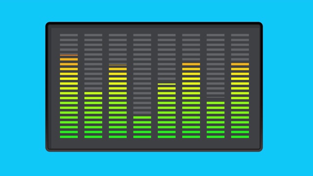 声音均衡器上下移动。动画视频4k上的色度键背景视频下载
