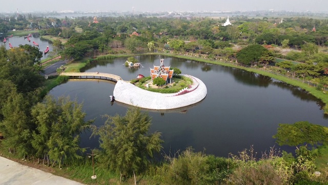 空中鱼古城曼谷，泰国古城建筑，从上往下看视频素材