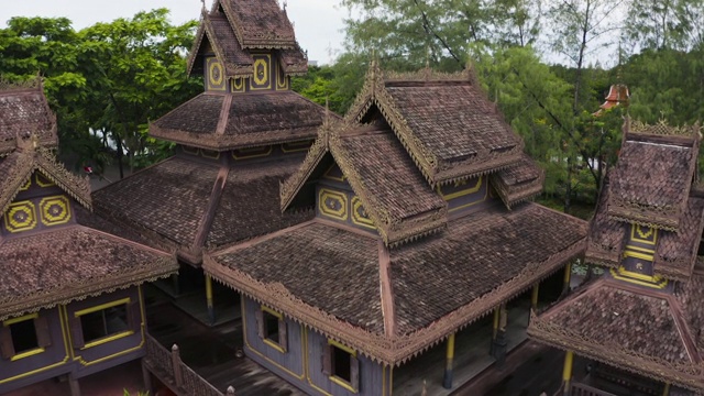 美丽的空中北寺建筑在泰国古城，来自曼谷的Muang Boran视频下载