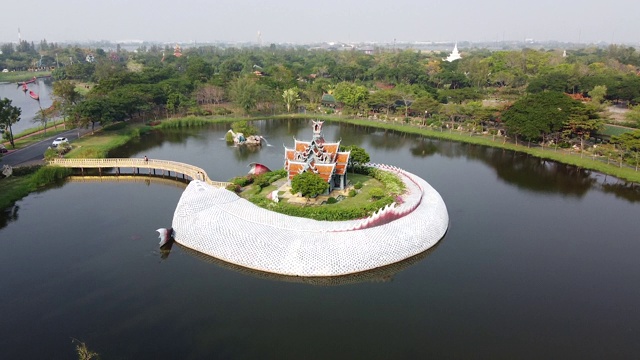 空中鱼古城曼谷，泰国古城建筑，从上往下看视频素材