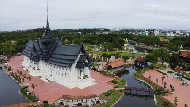 空中尼斯，建筑，桑普拉萨宫，古城，曼谷城堡，泰国视频下载