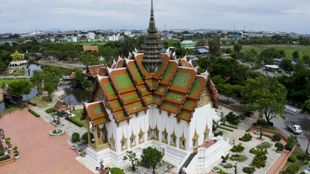 空中尼斯，建筑，桑普拉萨宫，古城，曼谷城堡，泰国视频素材