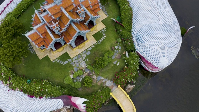 空中鱼古城曼谷，泰国古城建筑，从上往下看视频下载