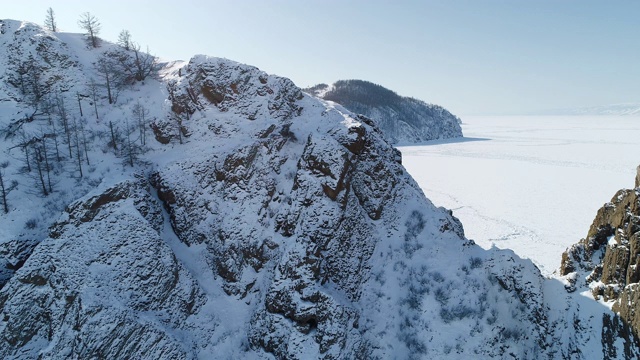 俄罗斯贝加尔湖奥尔孔岛冬季旅游视频素材