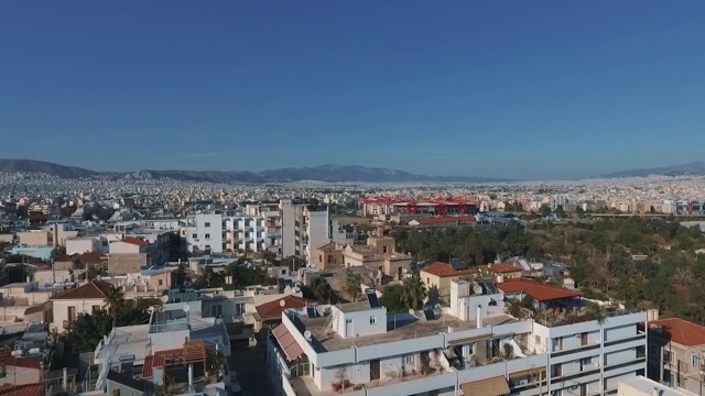 鸟瞰图雅典的屋顶，建筑，希腊，欧洲视频下载