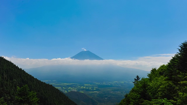 蓝天下的山脉风景视频素材